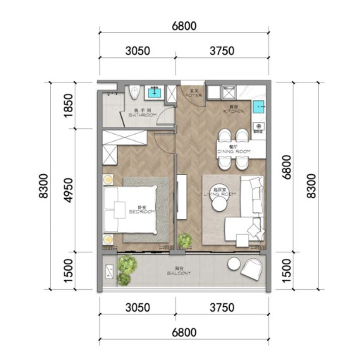 Ayana Heights Seaview Residence, 1 bedroom apartments - from 43 m² to 58 m²
