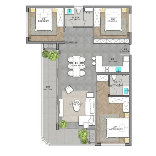 Ayana Heights Seaview Residence, 3 bedroom apartments - 112 m²